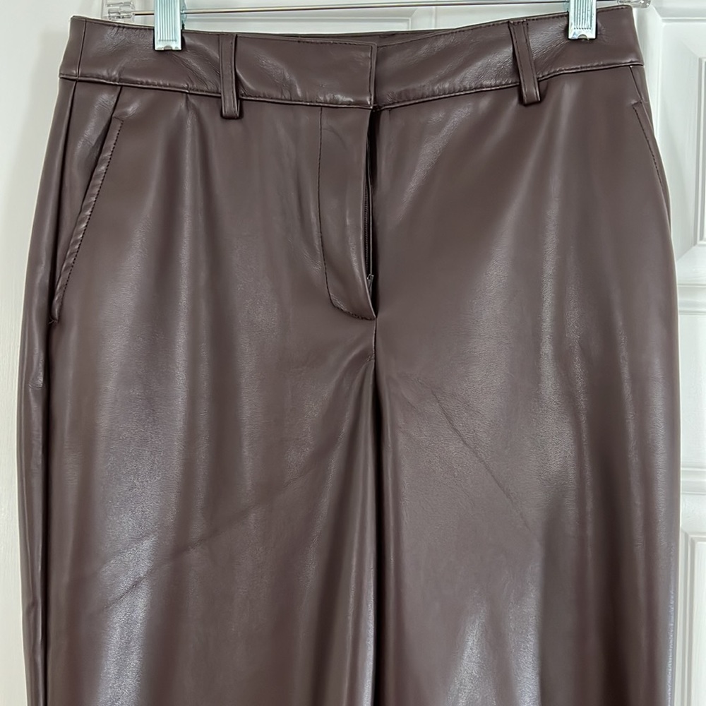 NWT Rachel Zoe faux leather wide leg pants, misses 4
